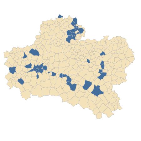 Répartition de Medicago minima (L.) L. dans le Loiret