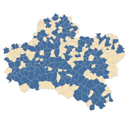 Répartition de Medicago sativa L. dans le Loiret