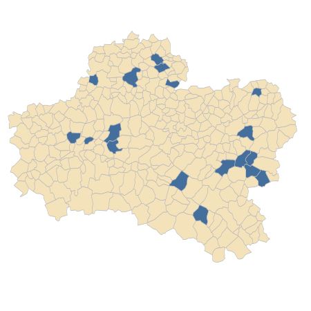 Répartition de Melissa officinalis L. dans le Loiret