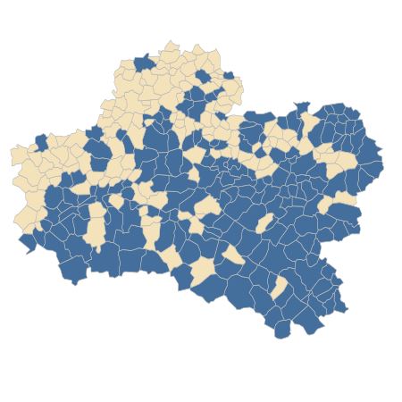 Répartition de Mentha aquatica L. dans le Loiret