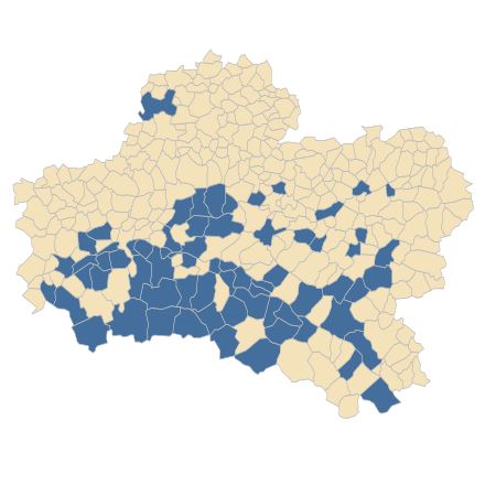 Répartition de Mibora minima (L.) Desv. dans le Loiret