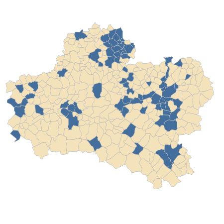 Répartition de Noccaea perfoliata (L.) Al-Shehbaz dans le Loiret