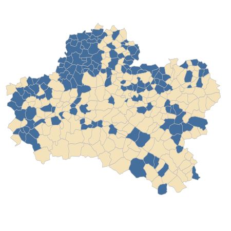 Répartition de Avena fatua L. subsp. fatua dans le Loiret