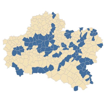 Répartition de Calamagrostis epigejos (L.) Roth subsp. epigejos dans le Loiret