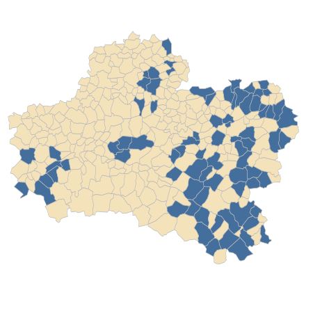 Répartition de Caltha palustris L. f. palustris  dans le Loiret