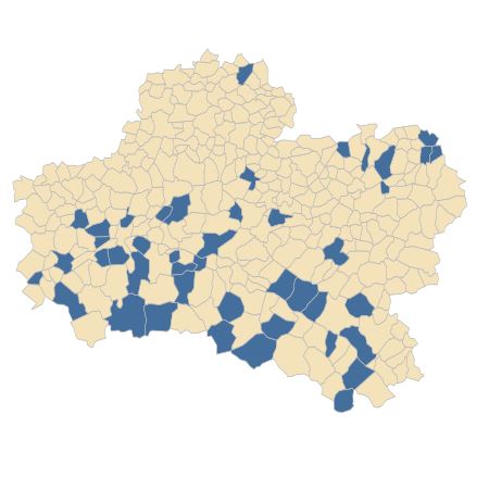 Répartition de Misopates orontium (L.) Raf. dans le Loiret
