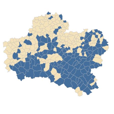 Répartition de Moehringia trinervia (L.) Clairv. dans le Loiret