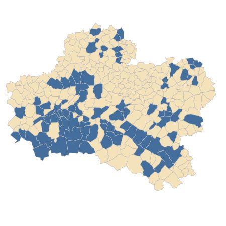 Répartition de Myosotis ramosissima Rochel dans le Loiret