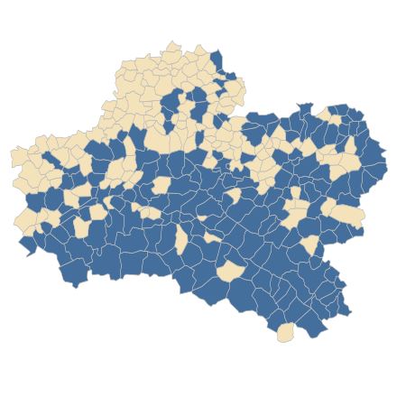 Répartition de Myosotis scorpioides L. dans le Loiret