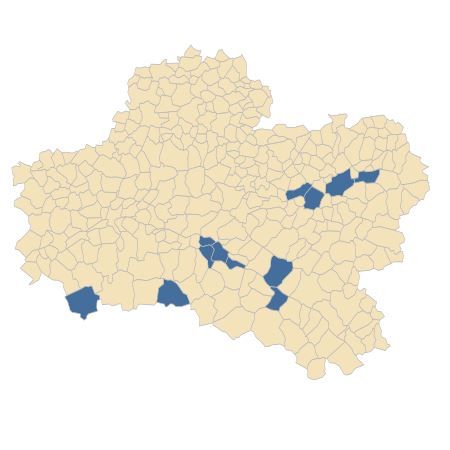 Répartition de Myosotis stricta Link ex Roem. & Schult. dans le Loiret