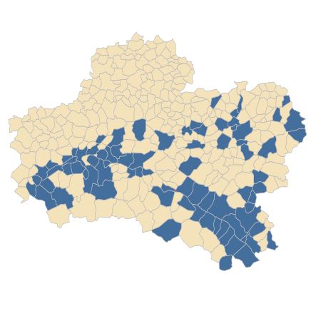Répartition de Myriophyllum spicatum L. dans le Loiret