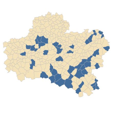 Répartition de Hieracium virgultorum Jord. dans le Loiret