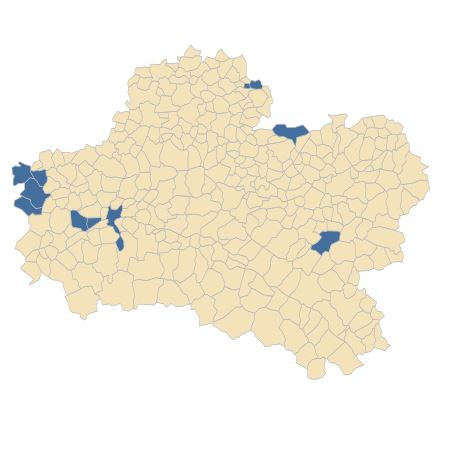 Répartition de Odontites jaubertianus (Boreau) D.Dietr. ex Walp. dans le Loiret