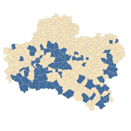 Répartition de Oenanthe aquatica (L.) Poir. dans le Loiret