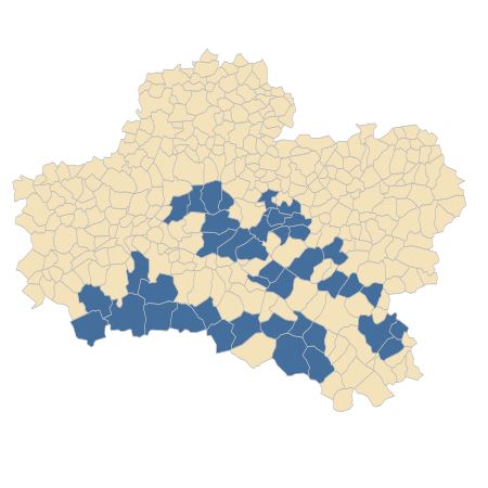 Répartition de Oenanthe peucedanifolia Pollich dans le Loiret