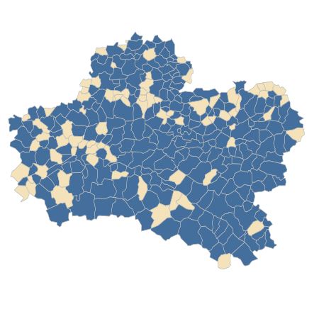 Répartition de Ononis spinosa L. dans le Loiret