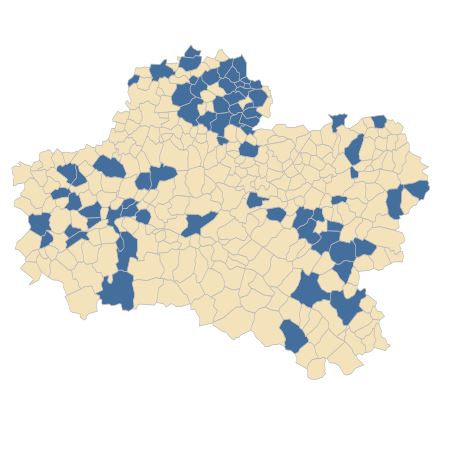 Répartition de Ophrys apifera Huds. dans le Loiret