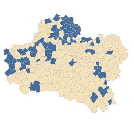 Répartition de Orchis purpurea Huds. dans le Loiret