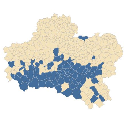 Répartition de Ornithopus perpusillus L. dans le Loiret