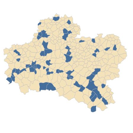 Répartition de Oxalis corniculata L. dans le Loiret