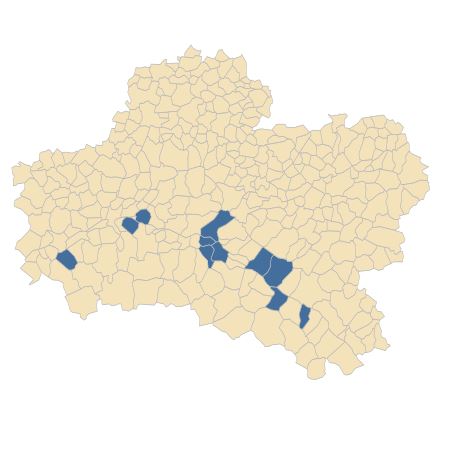 Répartition de Oxalis dillenii Jacq. dans le Loiret