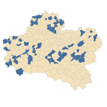 Répartition de Anthriscus caucalis M.Bieb. dans le Loiret