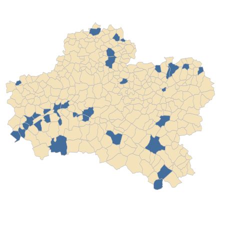 Répartition de Parietaria judaica L. dans le Loiret