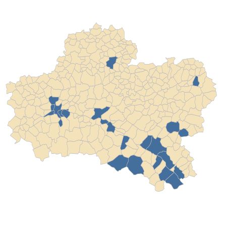 Répartition de Persicaria mitis (Schrank) Assenov dans le Loiret