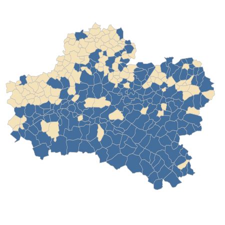 Répartition de Phalaris arundinacea L. dans le Loiret