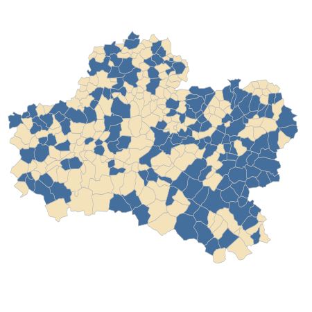 Répartition de Phleum pratense L. dans le Loiret