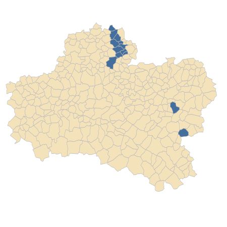 Répartition de Phyteuma orbiculare subsp. tenerum (R.Schulz) Braun-Blanq. dans le Loiret