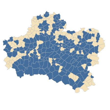 Répartition de Pinus sylvestris L. dans le Loiret