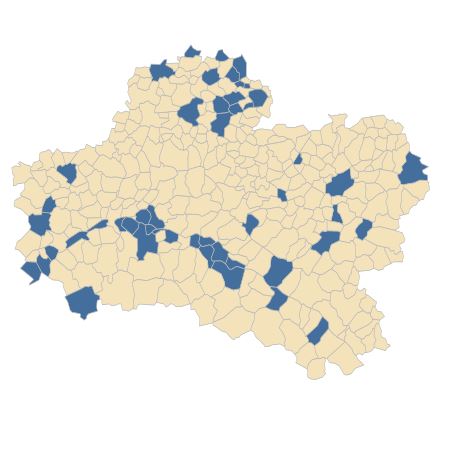 Répartition de Poa bulbosa L. dans le Loiret