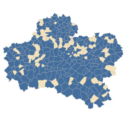 Répartition de Poa pratensis L. dans le Loiret