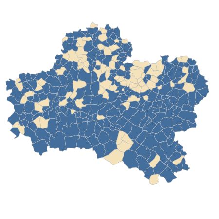 Répartition de Poa trivialis L. dans le Loiret