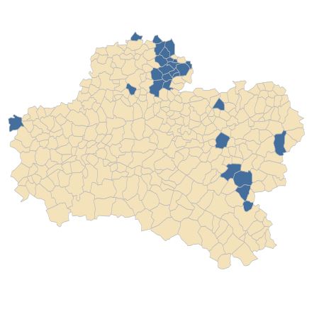 Répartition de Polygala calcarea F.W.Schultz dans le Loiret