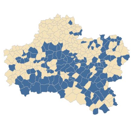 Répartition de Polygala vulgaris L. dans le Loiret