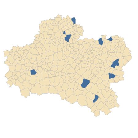 Répartition de Polypodium interjectum Shivas dans le Loiret