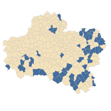 Répartition de Polypodium vulgare L. dans le Loiret