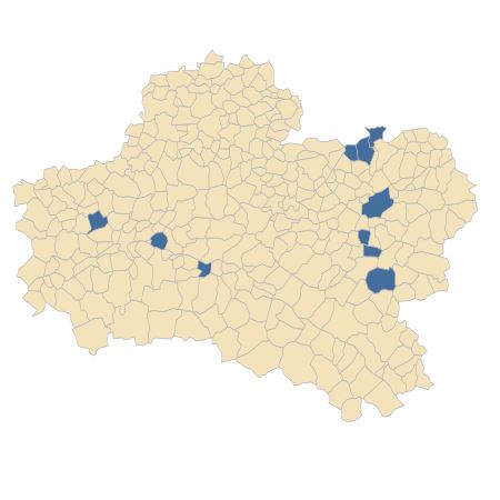 Répartition de Arabis hirsuta (L.) Scop. dans le Loiret