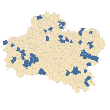 Répartition de Populus alba L. dans le Loiret