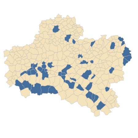 Répartition de Potamogeton crispus L. dans le Loiret