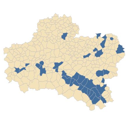 Répartition de Potamogeton nodosus Poir. dans le Loiret