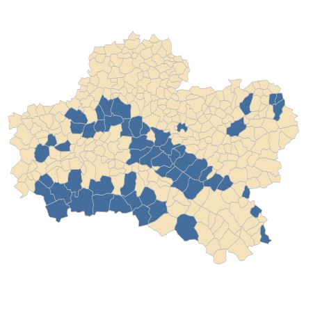 Répartition de Potamogeton polygonifolius Pourr. dans le Loiret