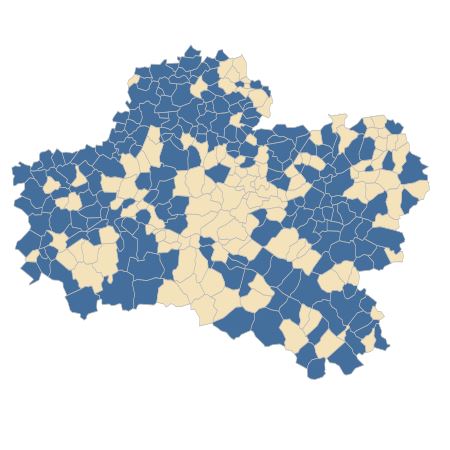 Répartition de Arctium minus (Hill) Bernh. dans le Loiret