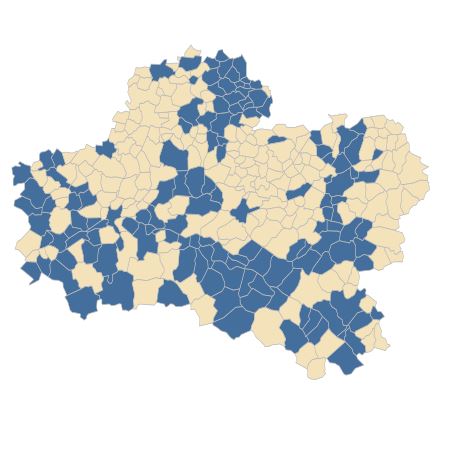 Répartition de Potentilla verna L. dans le Loiret