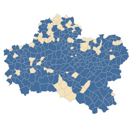 Répartition de Primula veris L. dans le Loiret