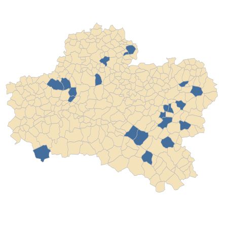 Répartition de Primula vulgaris Huds. dans le Loiret