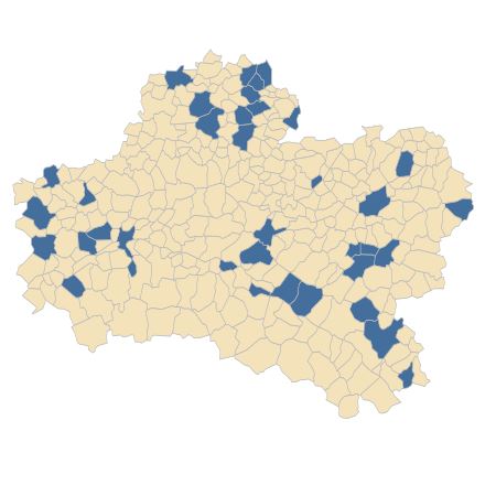 Répartition de Prunella laciniata (L.) L. dans le Loiret