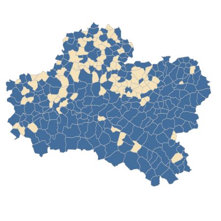 Répartition de Prunus avium (L.) L. dans le Loiret